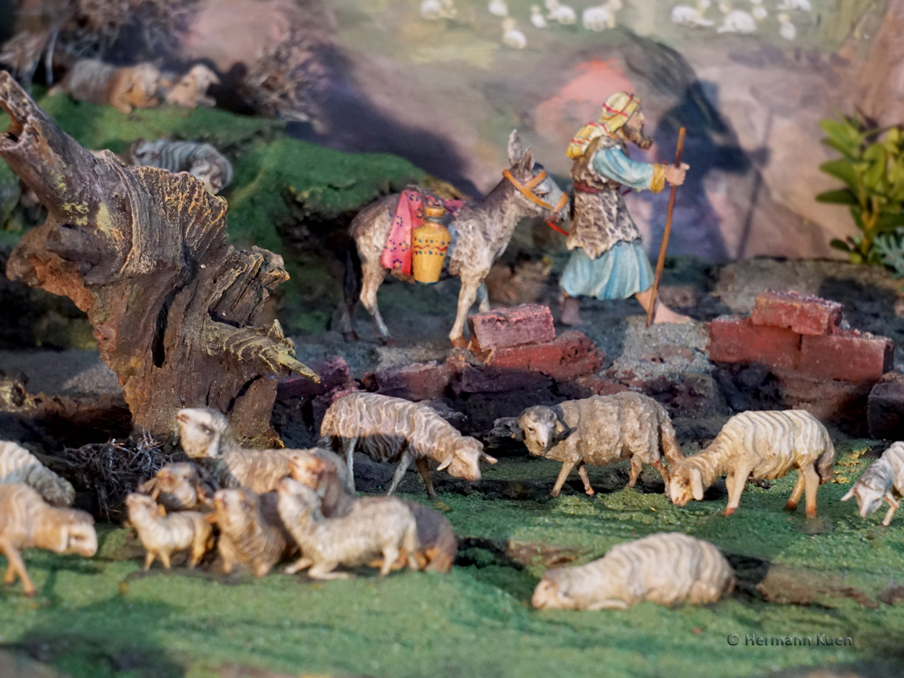 Gruppen Postreiter Eseltreiber Schafherde