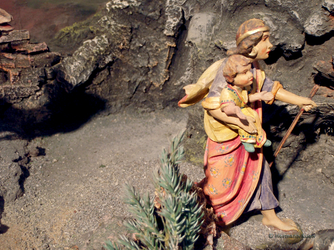 Gruppen Postreiter Frau mit Kind 1