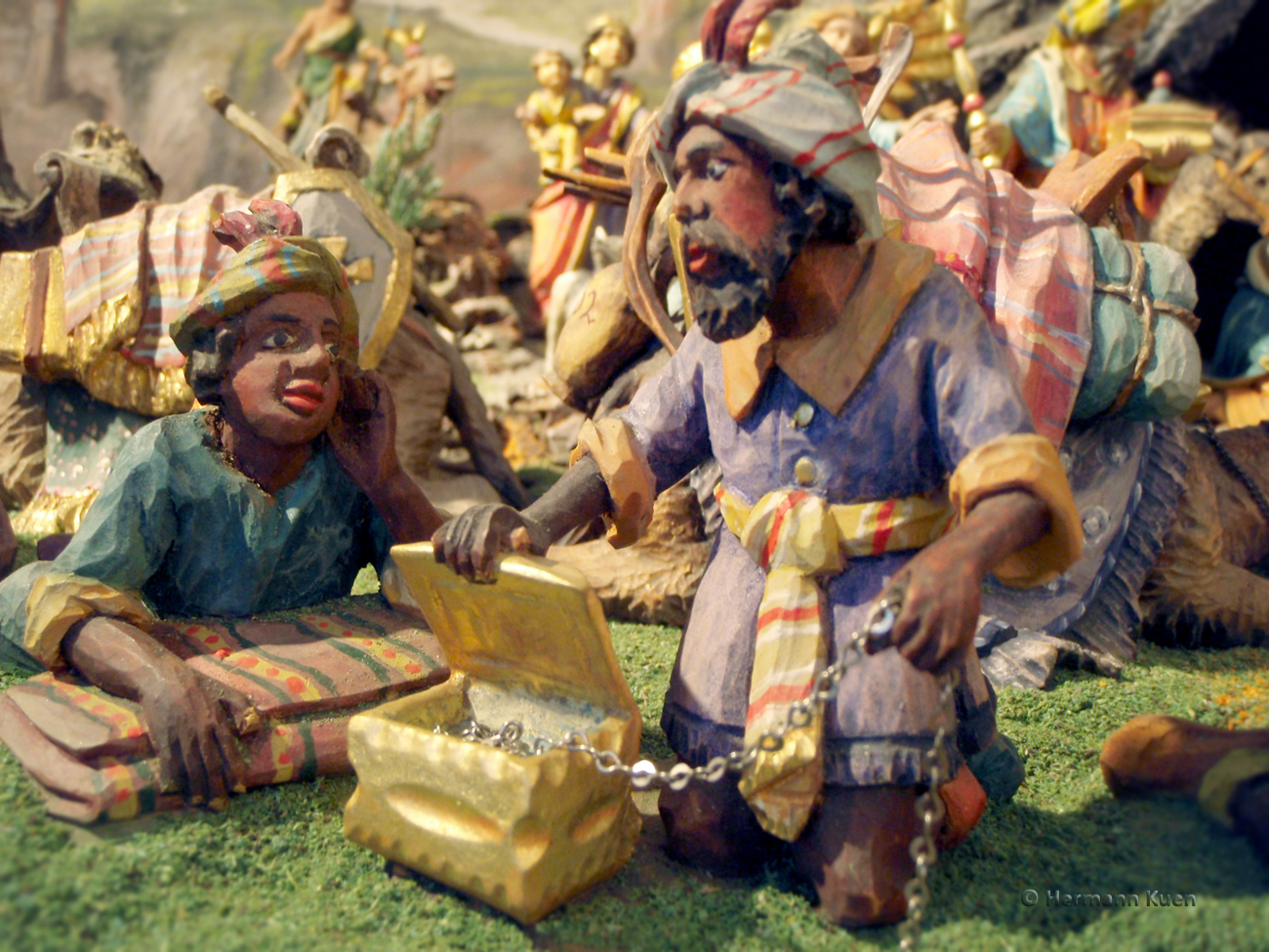 Gruppen Sitzende Kamele Kameltreiber