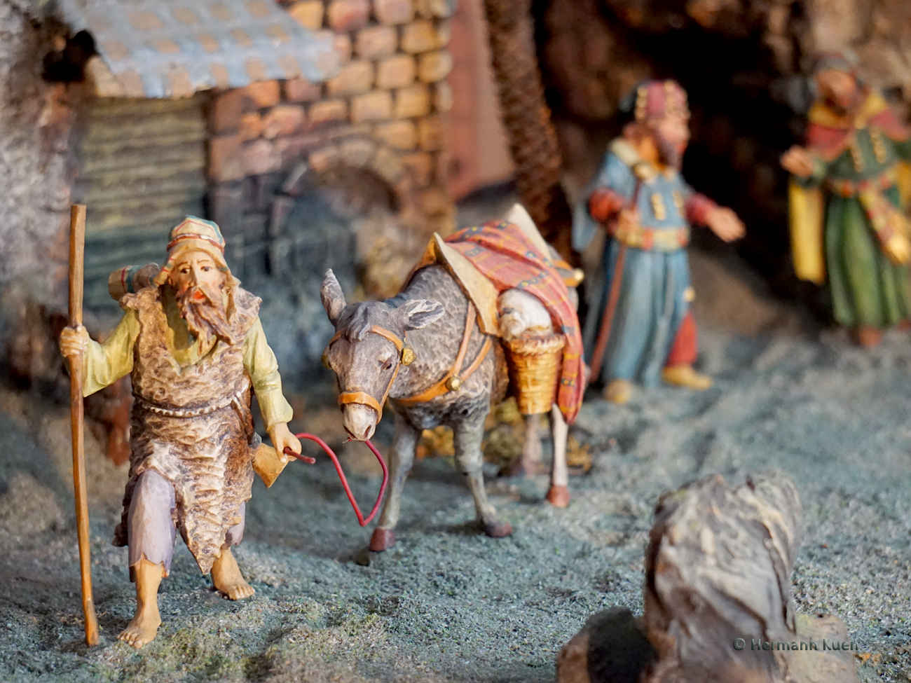 Gruppen Stadtfiguren Hirte mit Esel